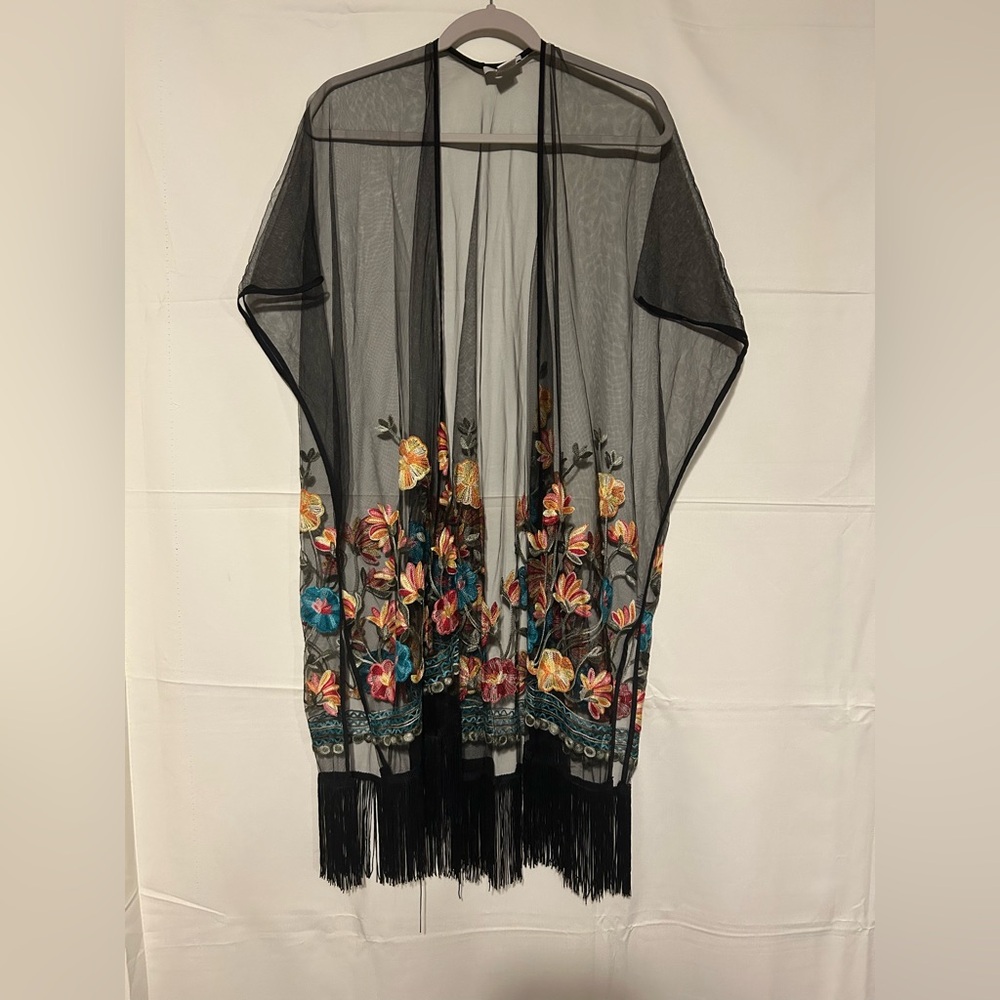 Haute Hippie Sheer Black Kimono
